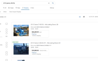 Google Shopping and Bing Shopping for Used Equipment Sales
